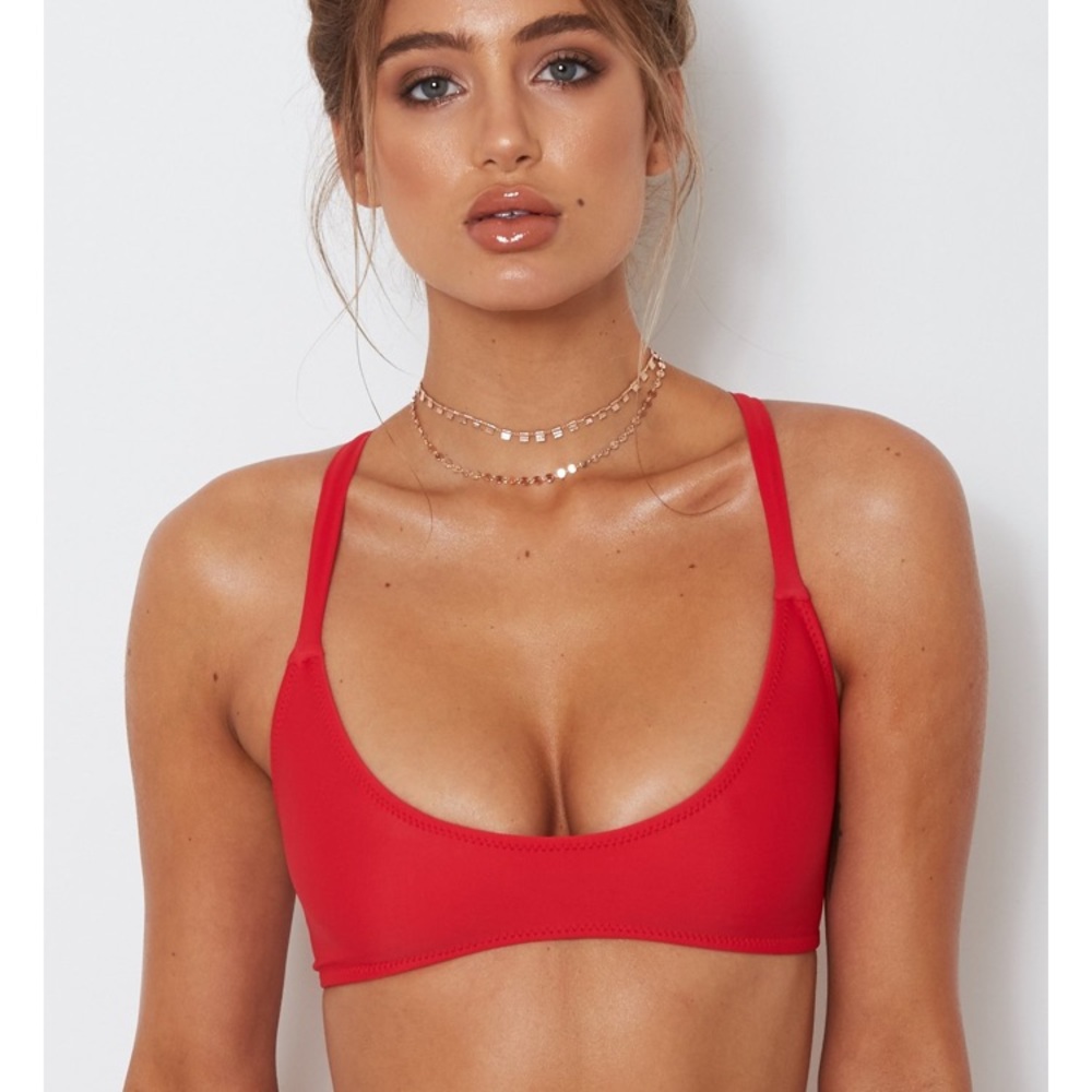 White Fox Boutique Fox Swim Isla bikini top / red